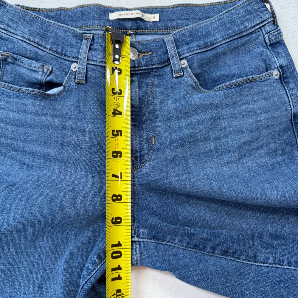 Levi's‎ Classic Straight Jeans Women 6S W28 L28 Blue Good Mid Wash Denim - Picture 6 of 14